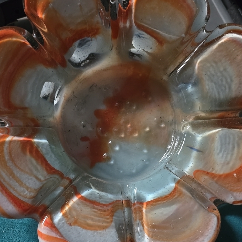 Vintage Glass Flower Ash Tray